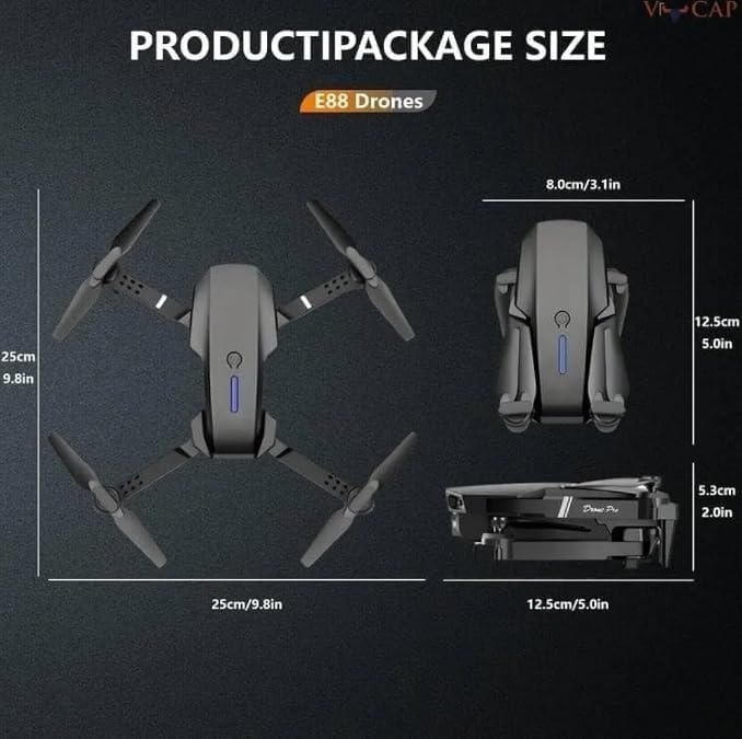 HD Camera Foldable Drone with WiFi FPV | Remote Control Quadcopter Drone for Kids & Adults | Rechargeable Flying Drone with Stable Flight & Easy Control