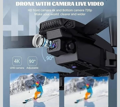 HD Camera Foldable Drone with WiFi FPV | Remote Control Quadcopter Drone for Kids & Adults | Rechargeable Flying Drone with Stable Flight & Easy Control