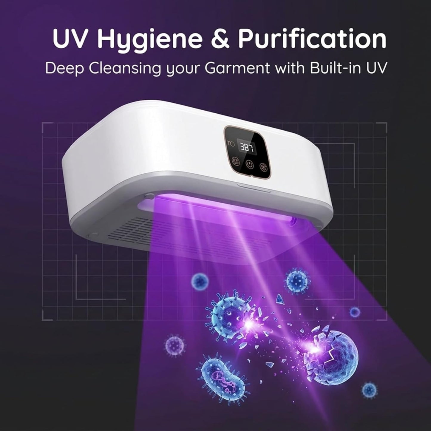 Portable Electric Clothes Dryer for Home, Foldable Wardrobe Garment Dryer with Digital Display, Energy Efficient Indoor Drying Machine for Clothes, Coats and Baby Garments