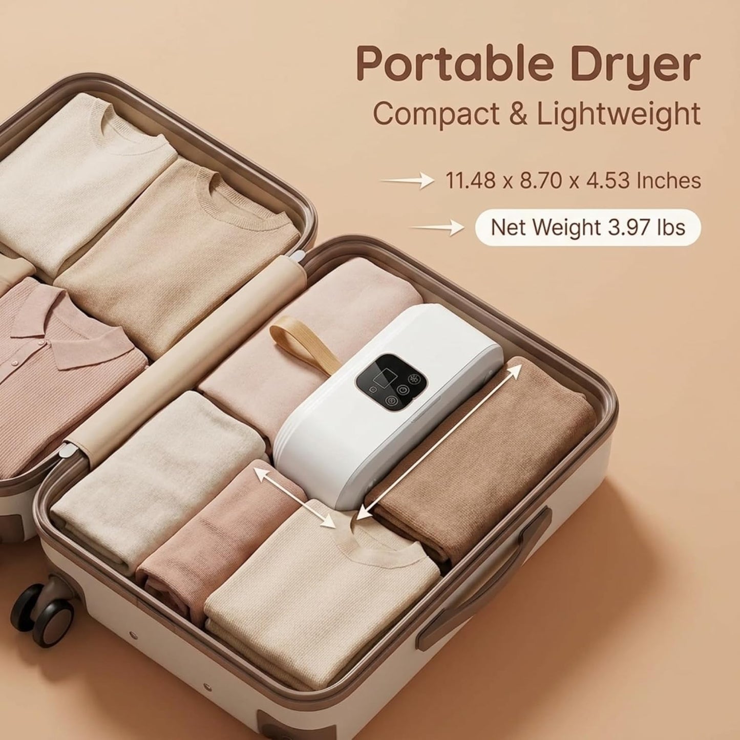 Portable Electric Clothes Dryer for Home, Foldable Wardrobe Garment Dryer with Digital Display, Energy Efficient Indoor Drying Machine for Clothes, Coats and Baby Garments