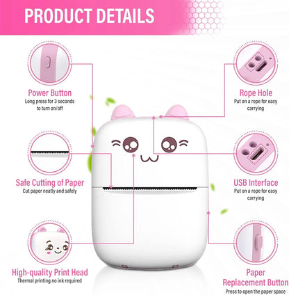 Mini Portable Printer | Portable Bluetooth Inkless Printer