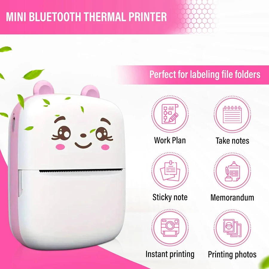 Mini Portable Printer | Portable Bluetooth Inkless Printer