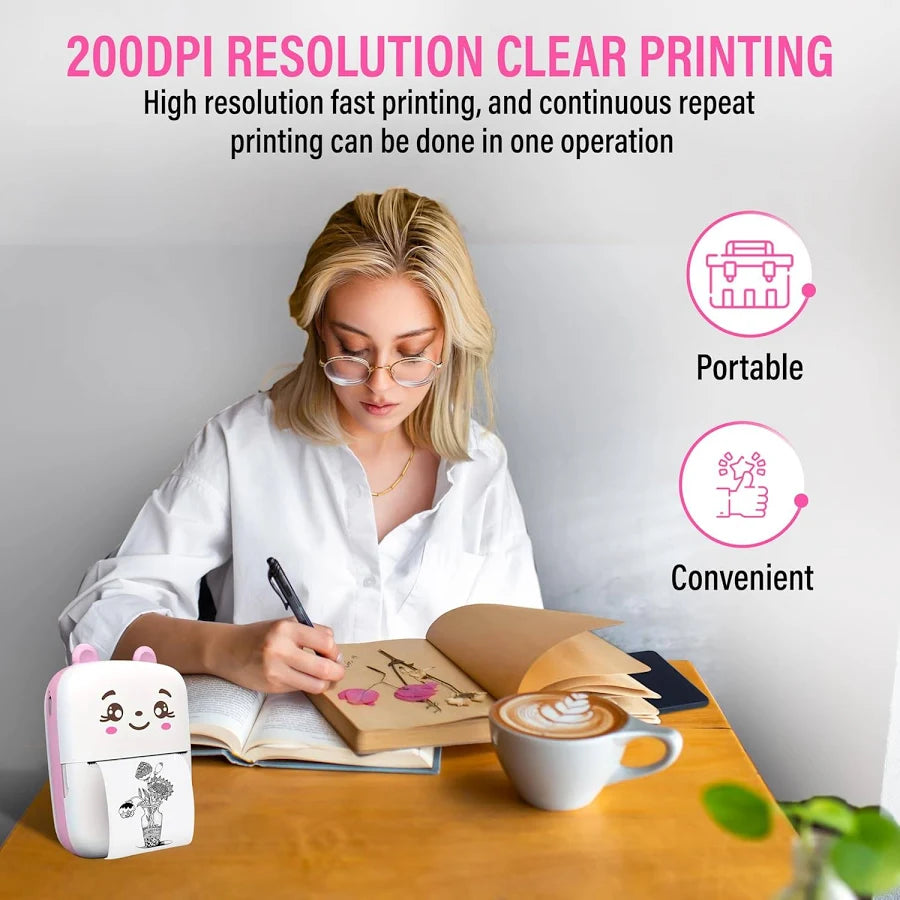 Mini Portable Printer | Portable Bluetooth Inkless Printer